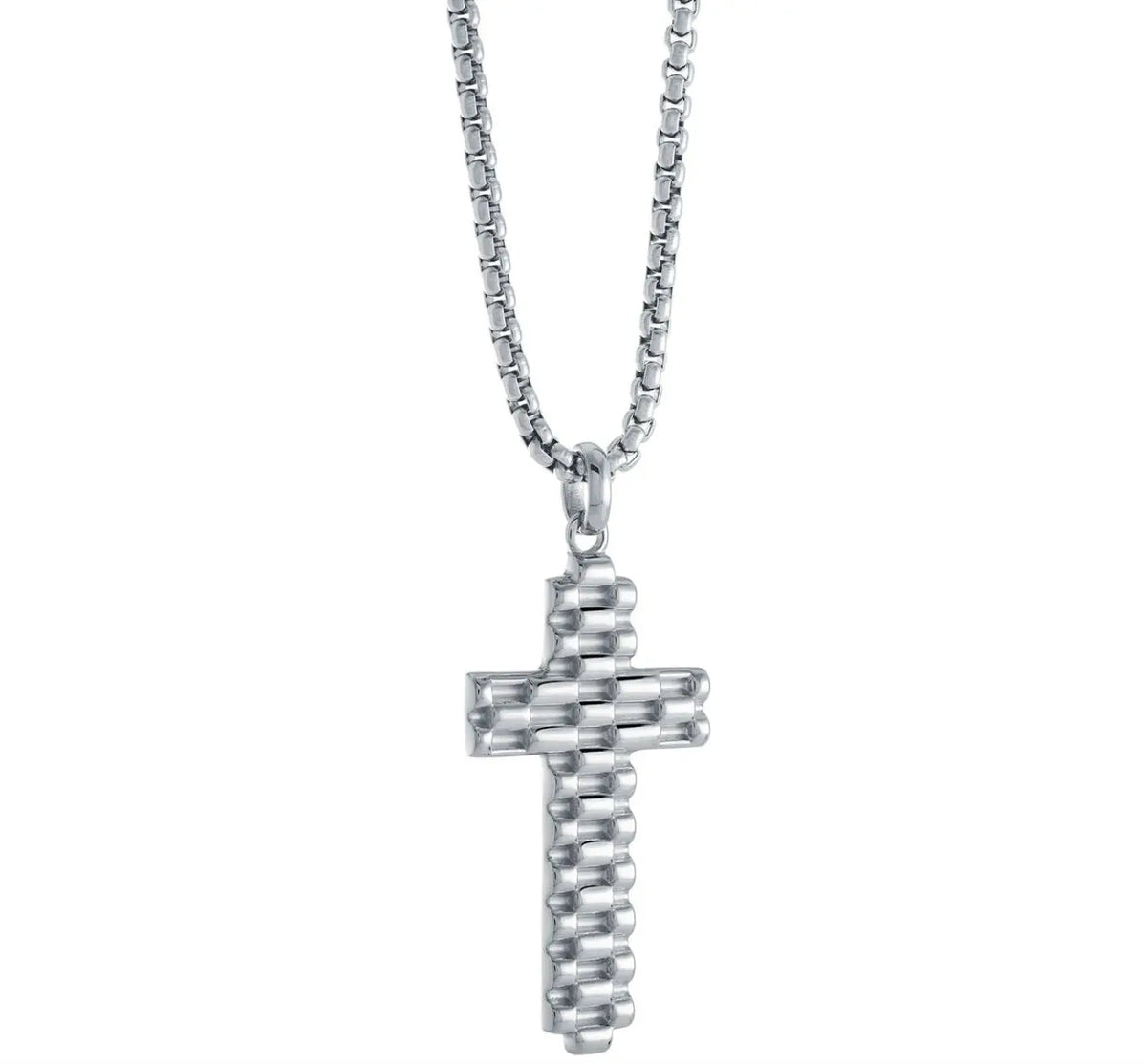 Watch-Link Cross Necklace - Premium Stainless Steel Chain Gospel Selections