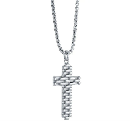 Watch-Link Cross Necklace - Premium Stainless Steel Chain Gospel Selections