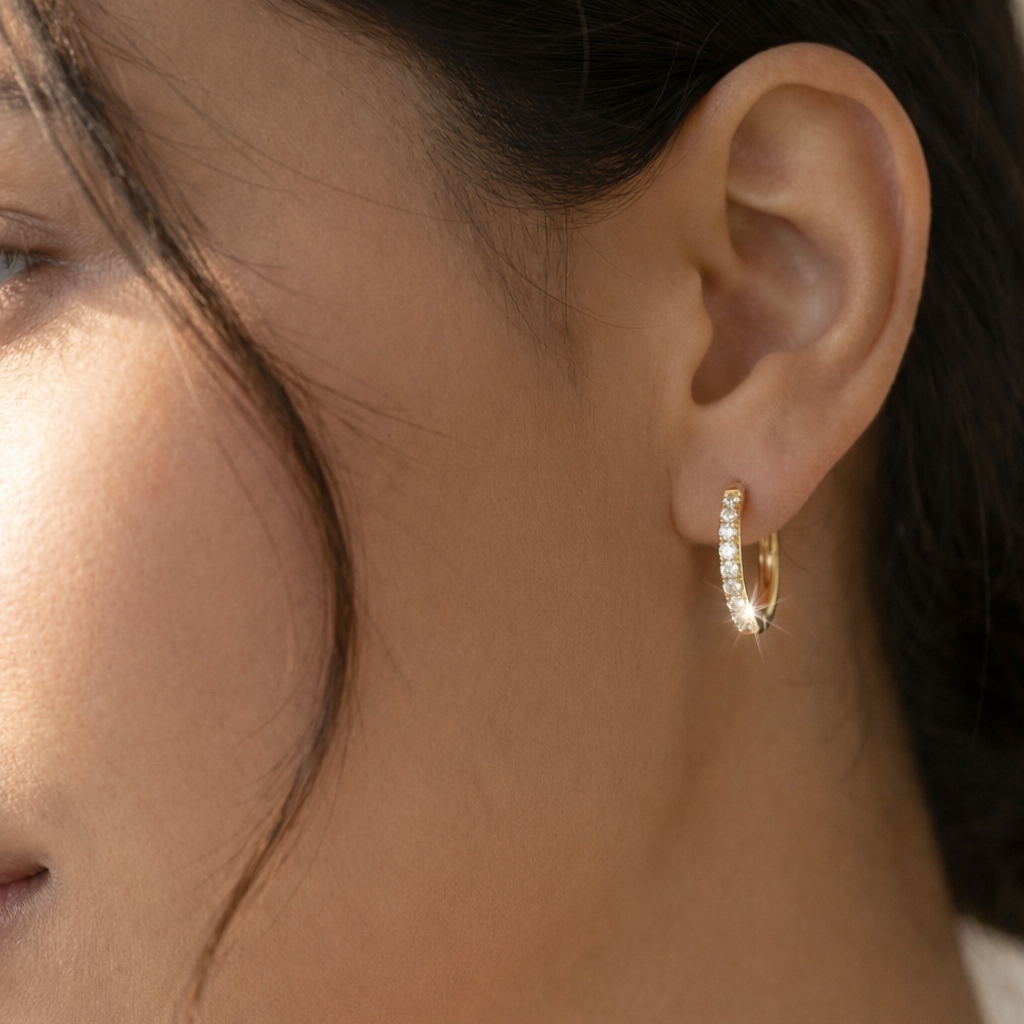 Eternity Huggie Hoop Earrings | Silver or 14K Gold Plated Stainless Steel Gospel Selections