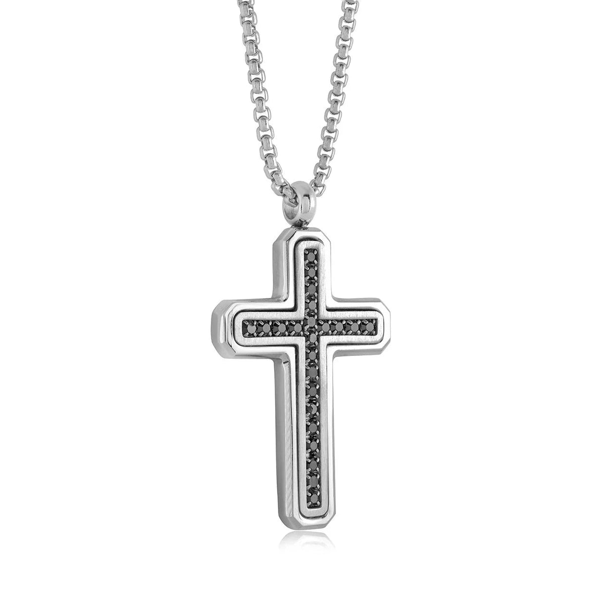 Cross Necklace Black CZ 22’’ Gospel Selections