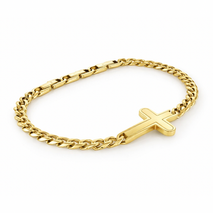 Bracelet Chaîne Maille Forçat Croisée | 7.5”+1” Acier Inoxydable Doré, Argenté & Anthracite