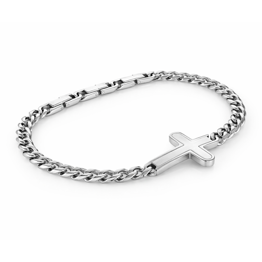 Bracelet Chaîne Maille Forçat Croisée | 7.5”+1” Acier Inoxydable Doré, Argenté & Anthracite