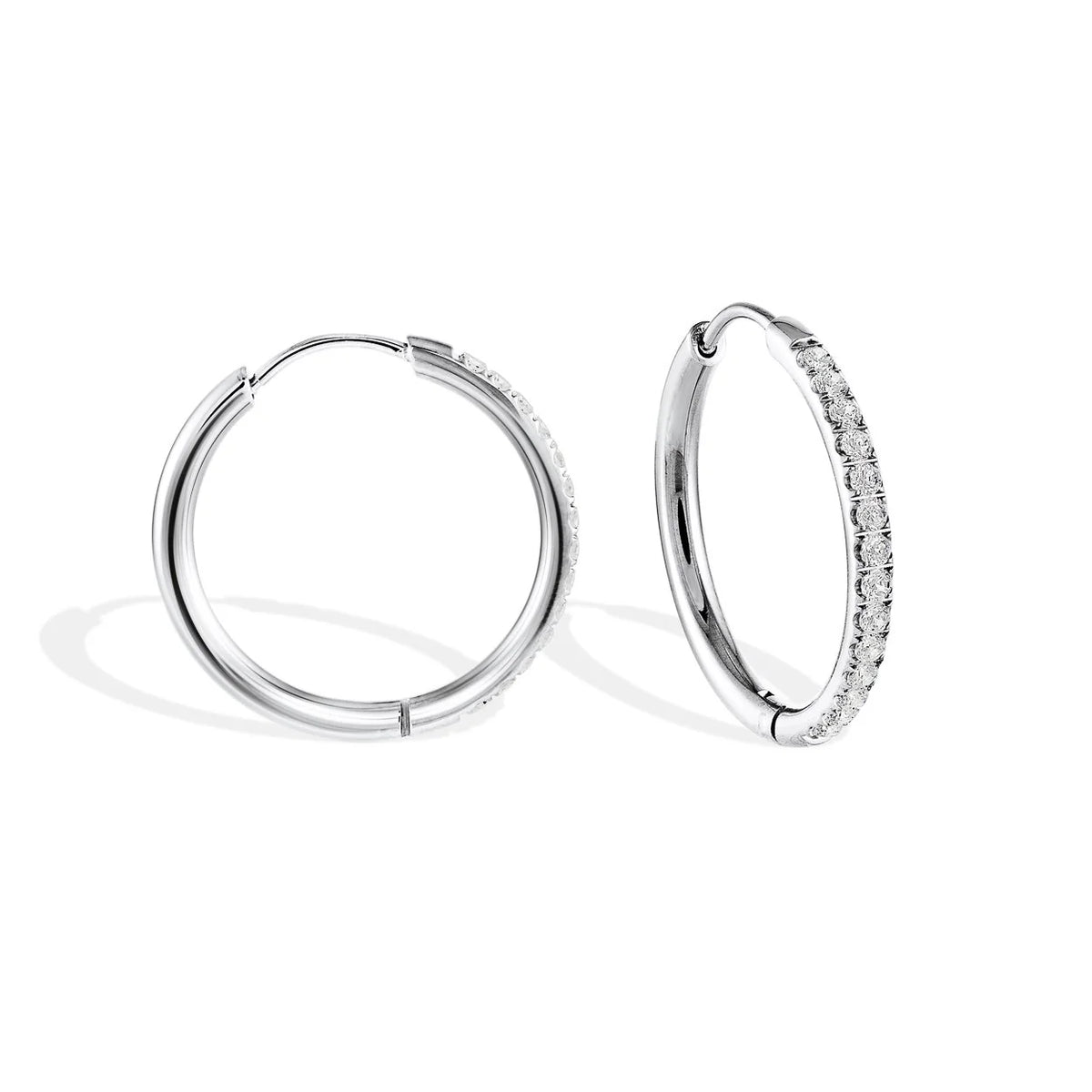 Boucles d'oreilles Créoles Éternité Hoop | Acier Inoxydable Plaqué Or 14k ou Argent