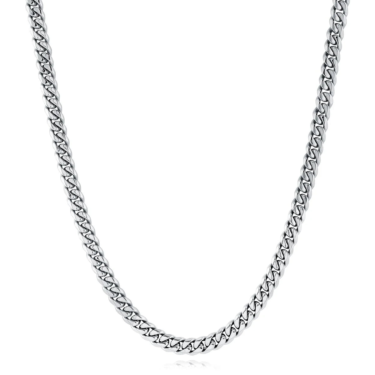 Curb Link Steel Silver Chain Polished 7.7mm