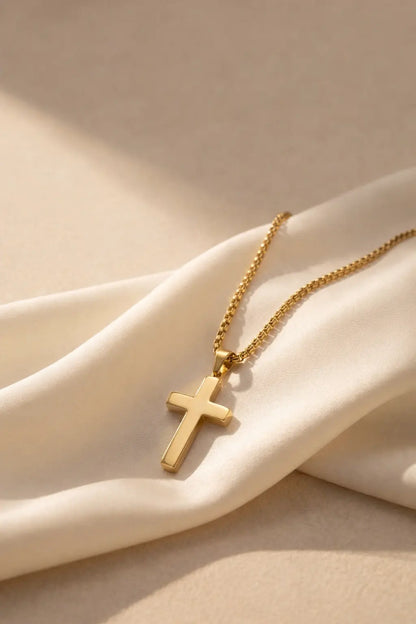 Classic Jesus Cross Necklace | 16” + 2” Stainless Steel Chain Gospel Selections