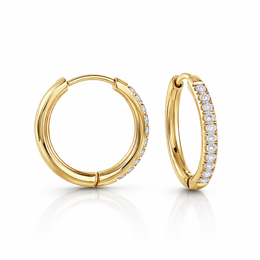 Eternity Huggie Hoop Earrings | Silver or 14K Gold Plated Stainless Steel Gospel Selections
