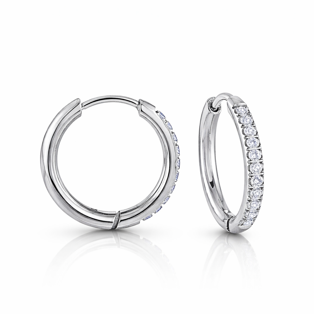 Eternity Huggie Hoop Earrings | Silver or 14K Gold Plated Stainless Steel Gospel Selections