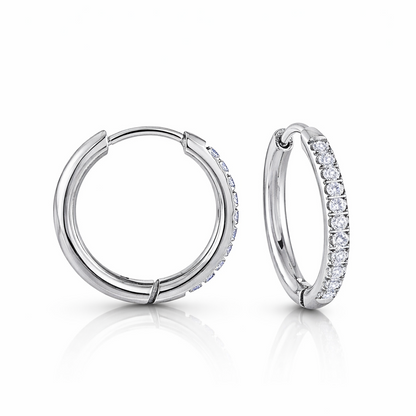 Eternity Huggie Hoop Earrings | Silver or 14K Gold Plated Stainless Steel Gospel Selections