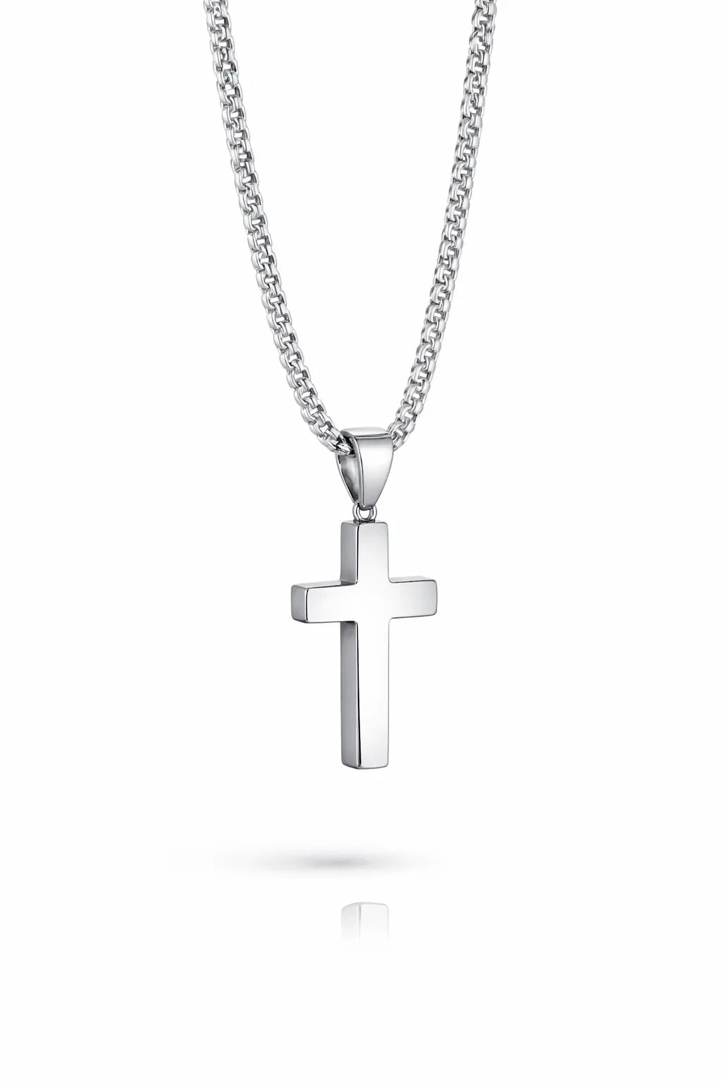 Classic Jesus Cross Necklace | 16” + 2” Stainless Steel Chain Gospel Selections