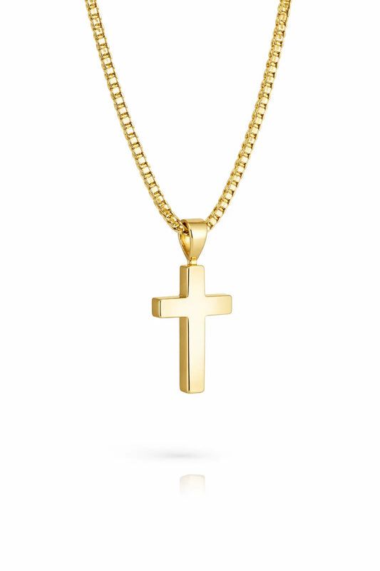 Classic Jesus Cross Necklace | 16” + 2” Stainless Steel Chain Gospel Selections