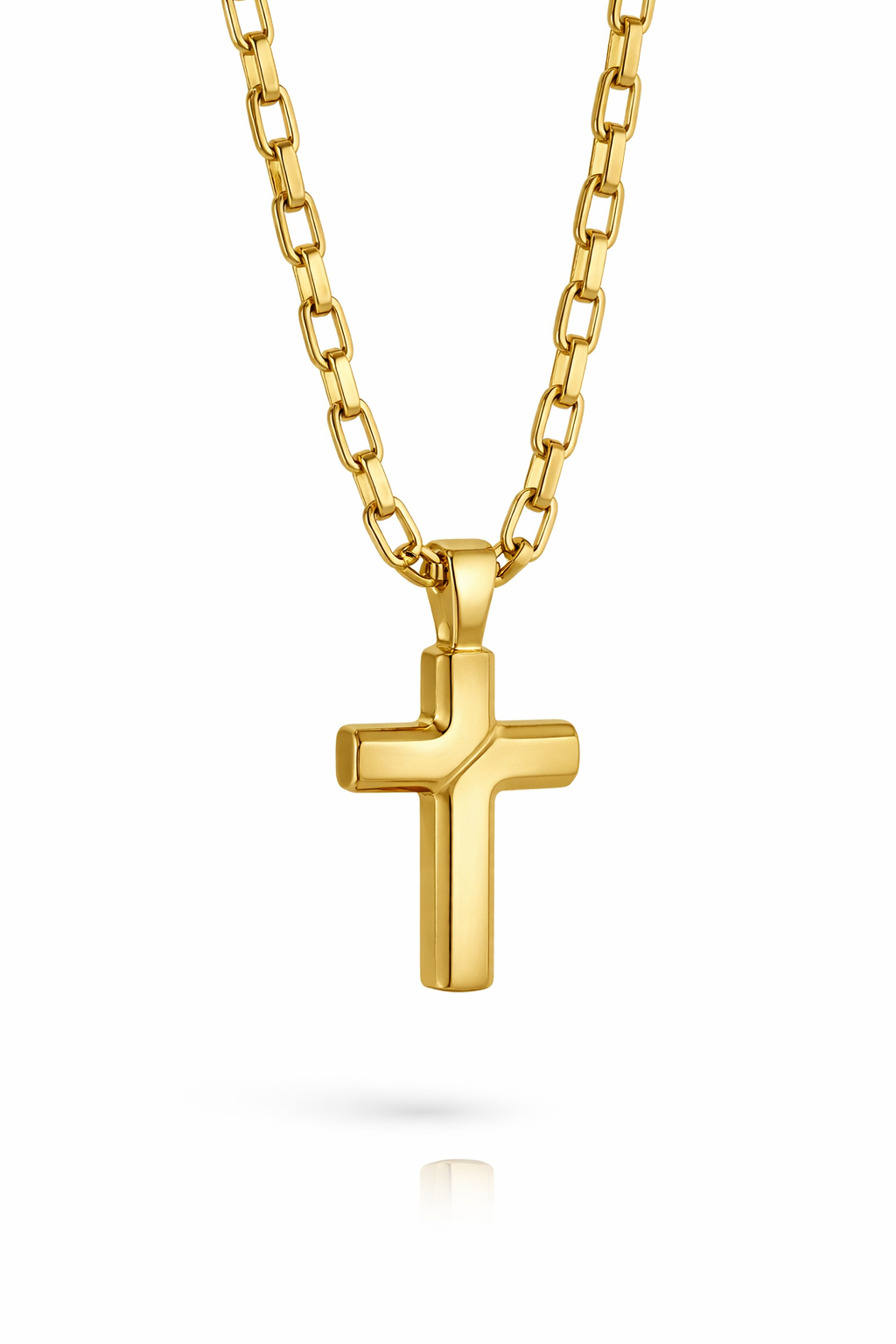 Moderna Cross Necklace – 20" Paperclip Chain, 14k Gold or Silver Gospel Selections