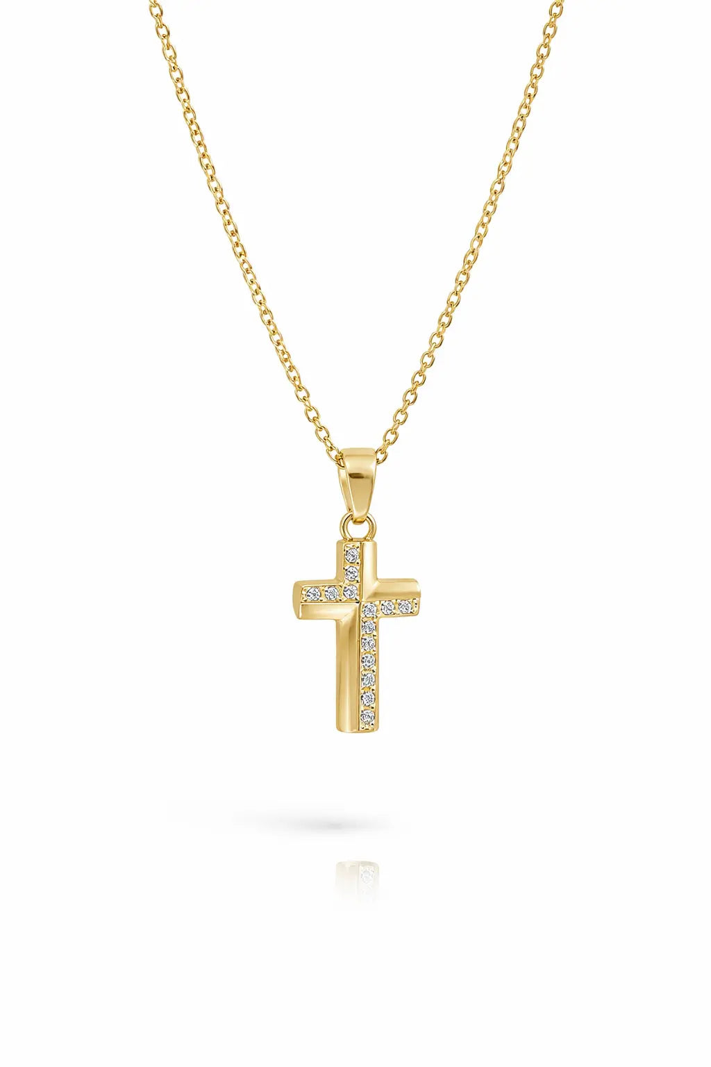Elegant Small Cross Necklace | 16+2” Stainless Steel Gospel Selections