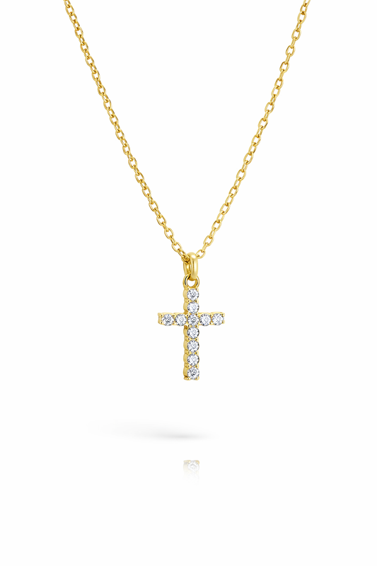 Gold crucifix pendant detailed Jesus cross necklace Christian jewelry