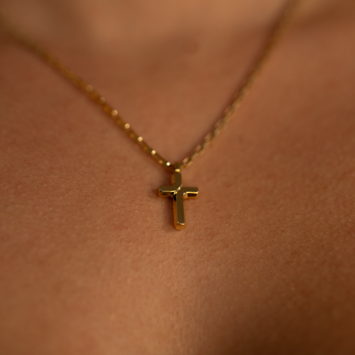Moderna Cross Necklace – 20" Paperclip Chain, 14k Gold or Silver Gospel Selections