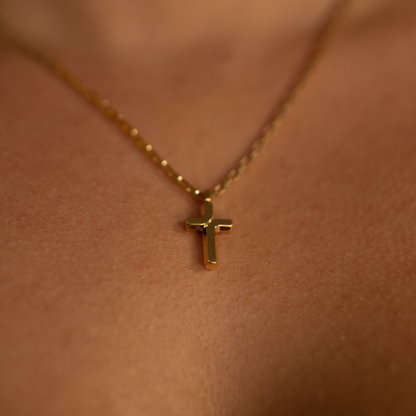 Moderna Cross Necklace – 20" Paperclip Chain, 14k Gold or Silver Gospel Selections