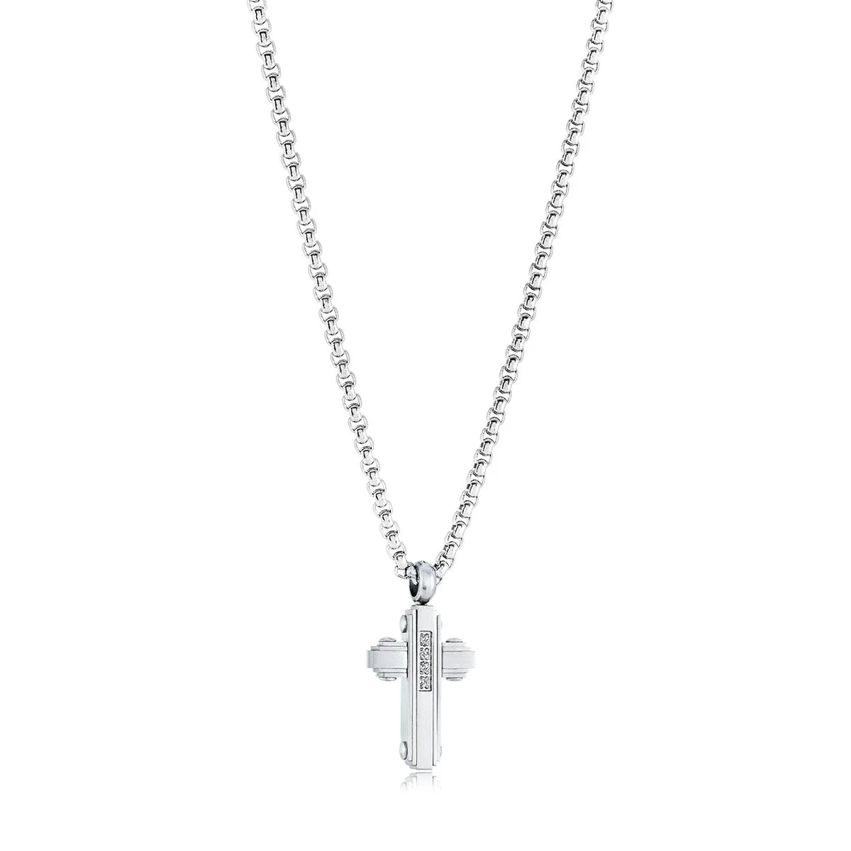 Women’s stainless steel cross necklace with 14K gold plated finish chain, Christian jewelry Canada